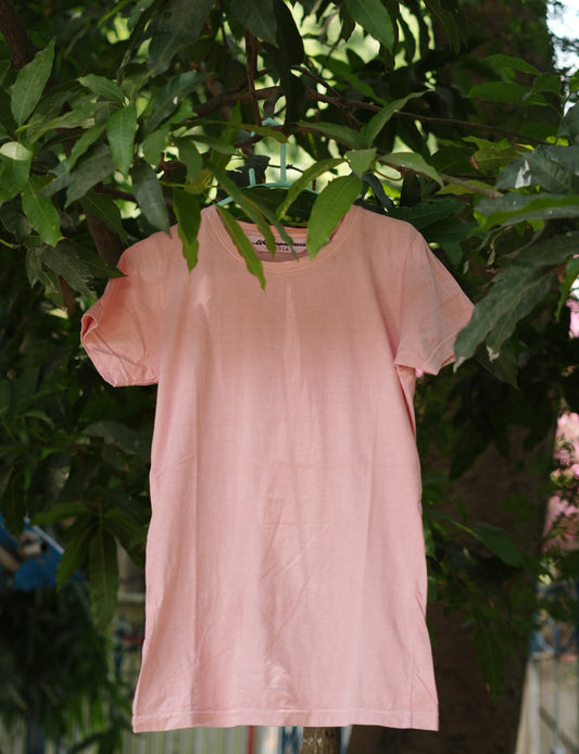 Tathyaā | Natural Dyed T-shirt for Women | Organic Cotton | Rosé Pink